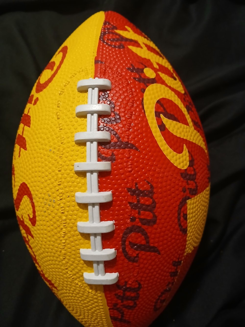 Pitt State Yellow & Red Decorative Football with White Laces